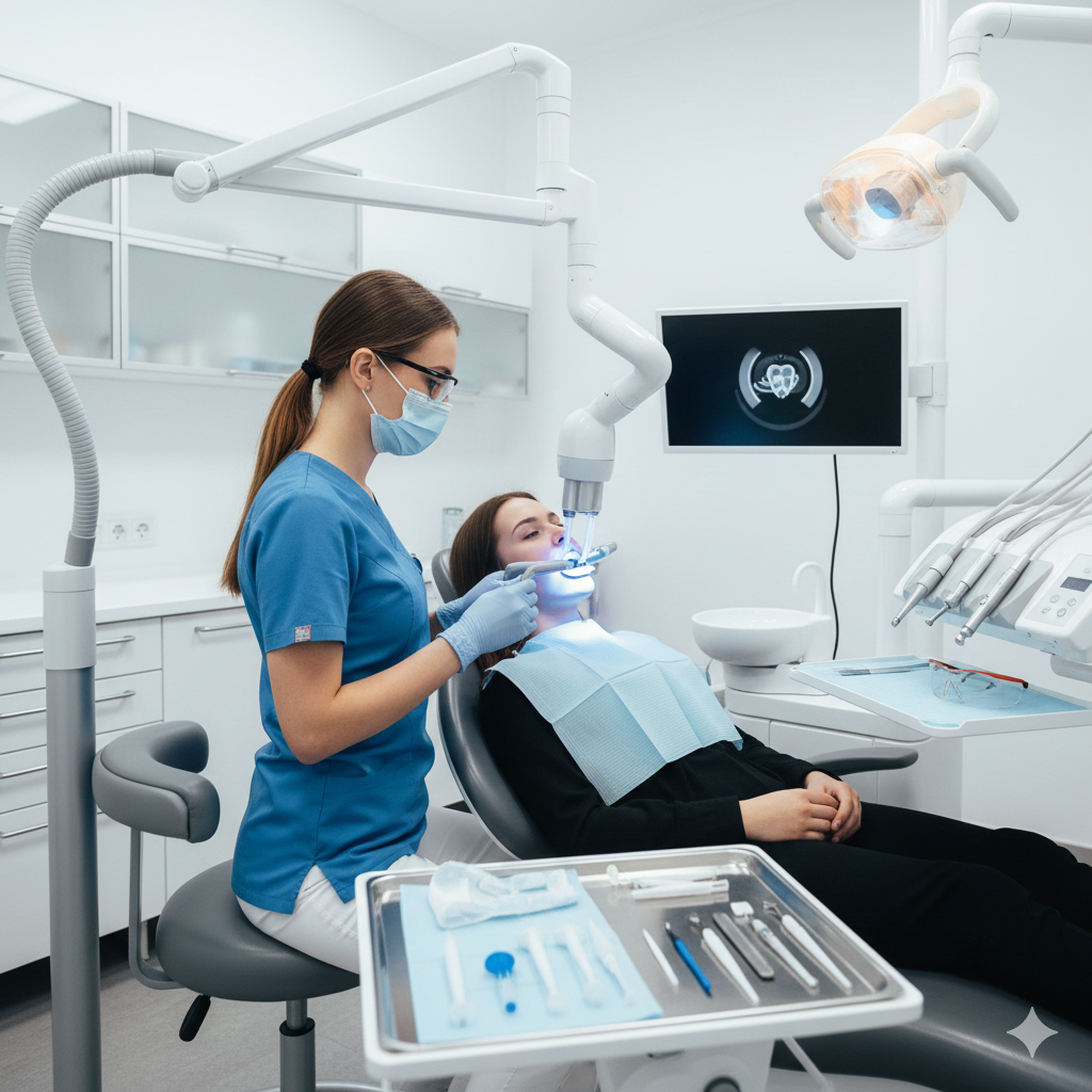 Advanced dental whitening equipment used in clinic